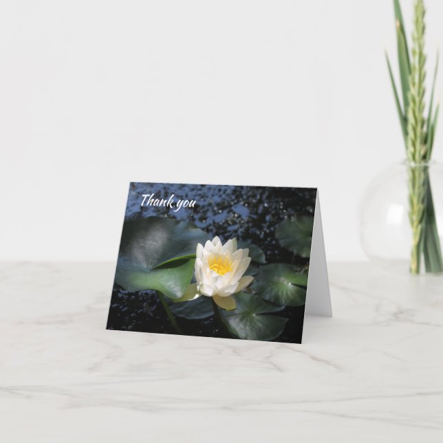 Vitt Lotus Flower-foto - tack för ditt kort (Framsida)