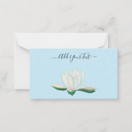 Vitt Lotus Flower Luminous-Anpassade Anteckningskort