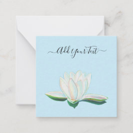 Vitt Lotus Flower Luminous-Anpassade Anteckningskort