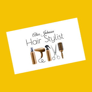 vitt lyxigt elegant professionellt frisersalong visitkort