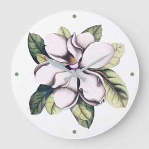 Vitt magnoliefärg stor klocka
