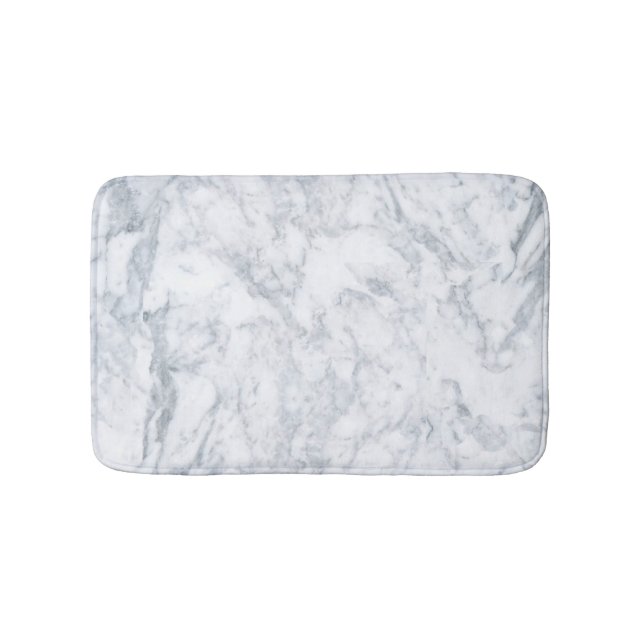 Vitt marble-utseende badrumsmatta (Framsidan)