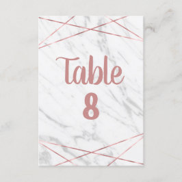 Vitt marmor roséguld triangulär tabellnummer