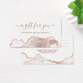 Vitt marmoragate-kort för företagsgåva från Ro Gul Visitkort