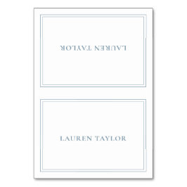 Vitt med Dusty Blue Modern Bord Card Bordsnummer