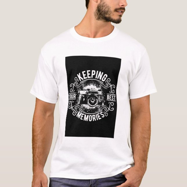 Vitt med kameran för bästa minnen t shirt (Framsida)