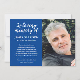 Vitt meddelande om blått i flytande minne inbjudningar