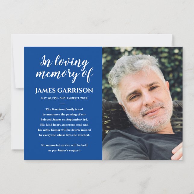 Vitt meddelande om blått i flytande minne inbjudningar (Framsida)