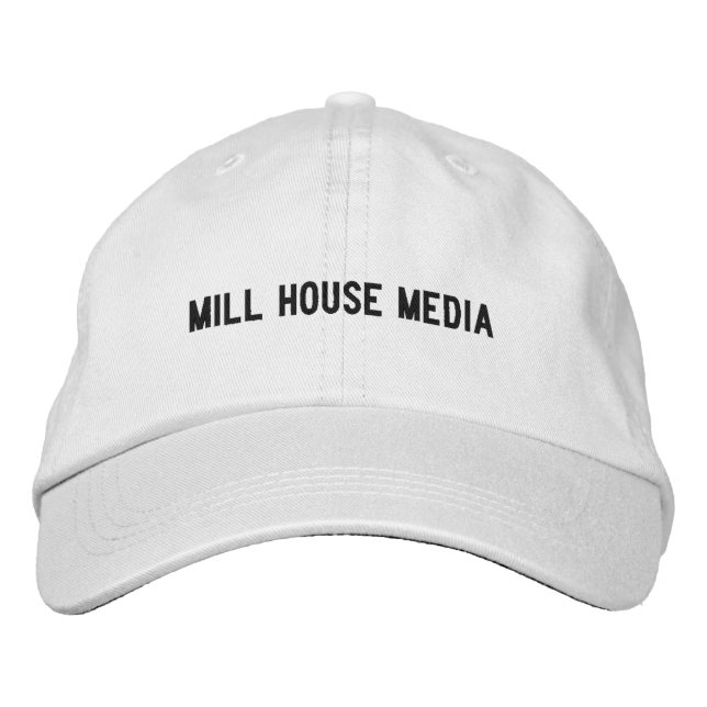 Vitt Mill House Media Hat Broderad Keps (Framsida)