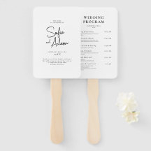 Vitt minimalistiskt elegant bröllopsprogram