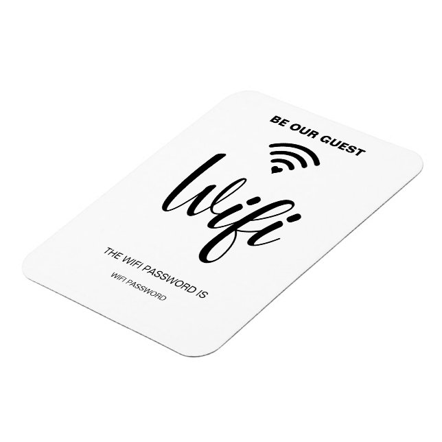 Vitt, minimalistiskt, enkelt WiFi-lösenord Magnet (Vänstra Sidan)