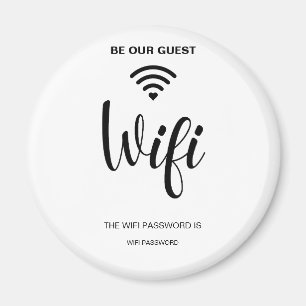 Vitt, minimalistiskt, enkelt WiFi-lösenord Magnet