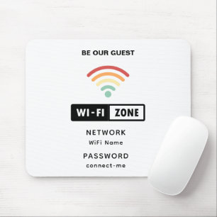 Vitt, minimalistiskt, enkelt WiFi-lösenord Musmatta