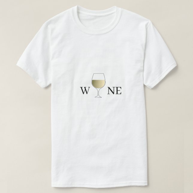 Vitt, minimalistiskt glas Vin T Shirt (Design framsida)