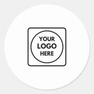 Vitt minimalistiskt logotyp   Modern klassisk prof Runt Klistermärke