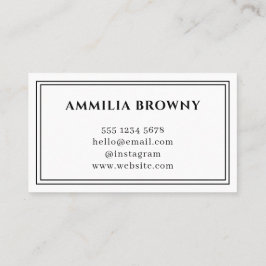 Vitt Minimalt Logo | Modern Elegant Chic Design Visitkort