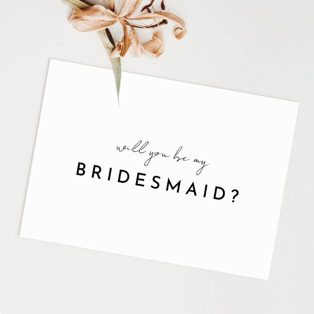 Vitt Modern Script Bridesmaid-Frieri kort (Skapare uppladdad)