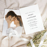 Vitt Modern Script Photo Bröllop Inbjudningar<br><div class="desc">Vi presenterar vår Vita Modern Script Photo Wedding-design, där modern minimalism passar in i kalligrafikonsten. Den här förbannade estetiken ger en sofistikerad luft till din speciella dag - med en tuff av boho, avslappnad charm. Kombinationen av enkel typografi med ett typsnitt för snyggt lägger till en unik personlighet i bröllop....</div>