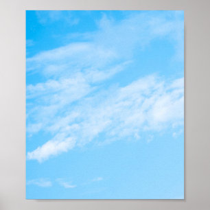 Vitt moln i blå himmel-bakgrunden poster