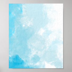 Vitt moln i blå himmel-bakgrunden poster