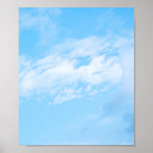 Vitt moln i blå himmel-bakgrunden poster