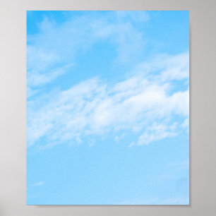 Vitt moln på blå himmel-bakgrunden poster