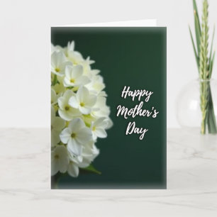 Vitt Mors Dag-kort med blommor Kort