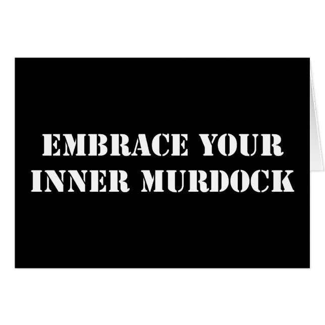 Vitt Murdock-kort Hälsningskort (Framsidan Horizontal)