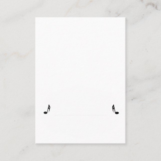 Vitt musikplatskort placeringskort (Framsida)
