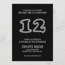 Vitt Neon Sign 12:e Trendig Födelsedagsfest