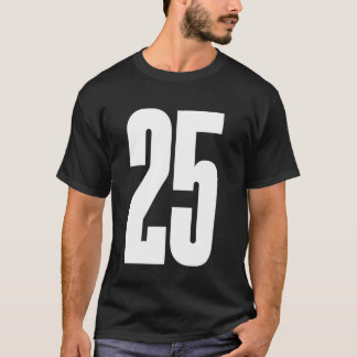 Vitt nummer 25 i sportteamet t shirt