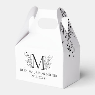 Vitt och blått Grått Elegant monogram nylyserat Presentaskar