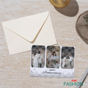 Vitt och brunt, minimalistiskt fotopatkort inbjudningar