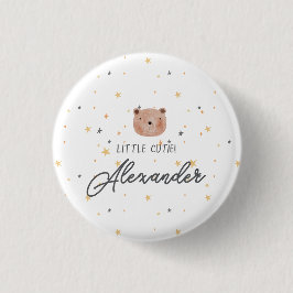 Vitt och brunt vattenfärgsfärgskuvret för spädbarn knapp