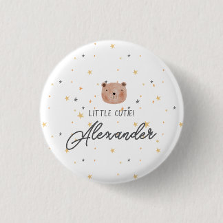 Vitt och brunt vattenfärgsfärgskuvret för spädbarn knapp