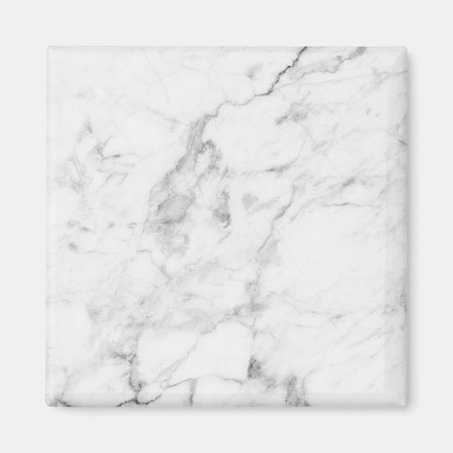 Vitt och Grått marble-utseende kvadratisk magnet (Framsidan)