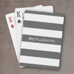 Vitt och Grått Rugby Rand med eget namn Casinokort<br><div class="desc">En manlig mönster för killarna i din familj. En djärv och modern design med ett område för anpassad text. Om du behöver justera teckningen eller ändra teckensnittet kan du klicka på anpassningsområdet. Då kommer du till designen i verktyg där du kan göra många ändringar.</div>