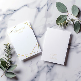 Vitt och guld-visning för geometrisk öronring visitkort