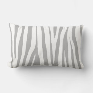 Vitt och lätt grått zebra mönstrad, modern desi lumbarkudde