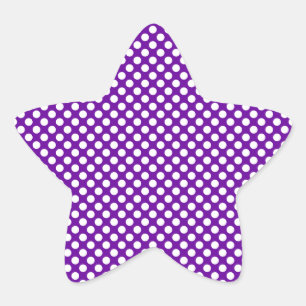 Vitt och Lila Polka dots Stjärnformat Klistermärke