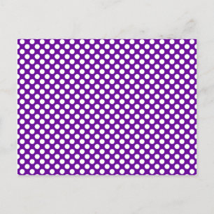 Vitt och Lila Polka dots Vykort