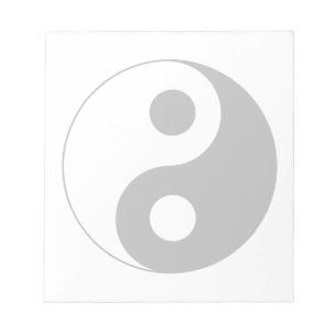 Vitt och ogenomskinligt svart Yin och Yang Symbol Anteckningsblock