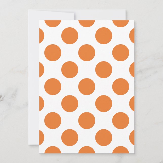 Vitt och Orange Polka dots Inbjudningar (Framsida)