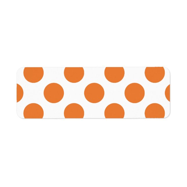 Vitt och Orange Polka dots Returadress Etikett (Framsidan)