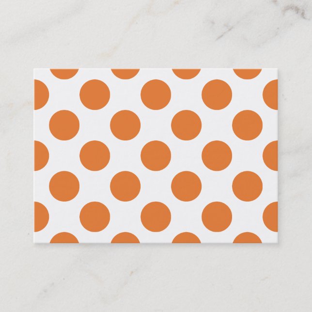 Vitt och Orange Polka dots Visitkort (Framsida)