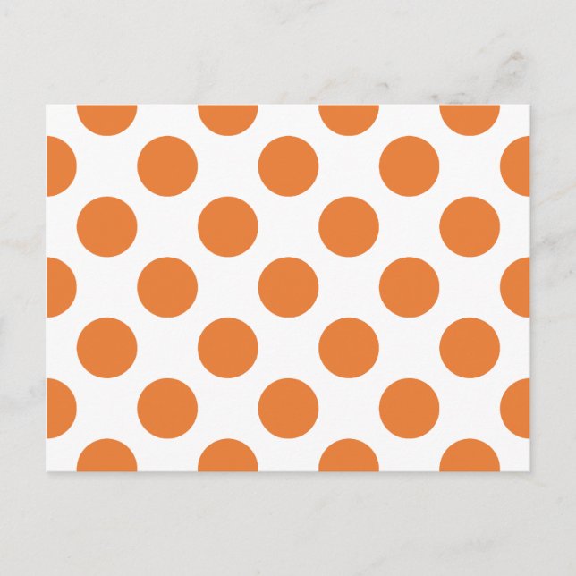 Vitt och Orange Polka dots Vykort (Framsida)