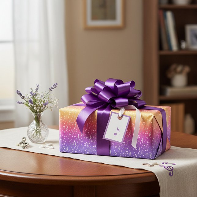 vitt och pastellregnbåge Musikt papper Presentpapper (Skapare uppladdad)