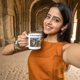 Vitt och rödaktigt, bläckhaltigt Alpaca par Kaffemugg