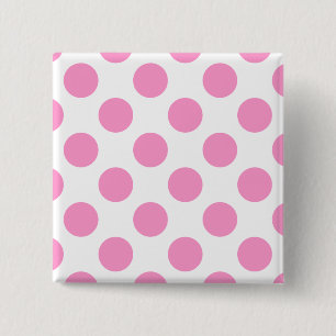 Vitt och Rosa Polka dots Knapp