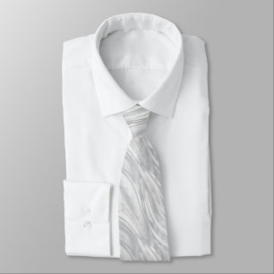 Vitt och Silver Dust Silky Wave Mönster Slips
